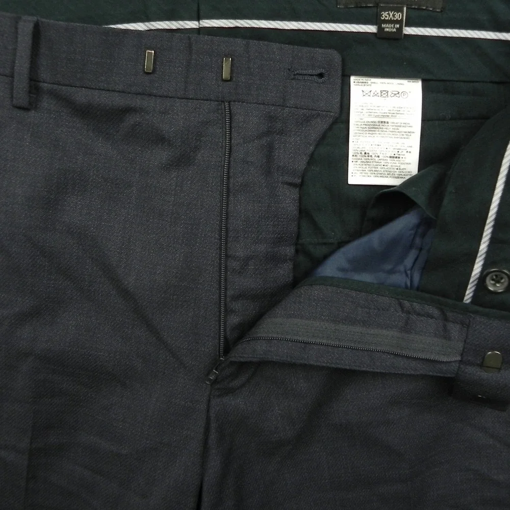 Banana Republic Pants Mens 36x30 Modern Slim Fit Wool Dress Suit Flat Front Blue